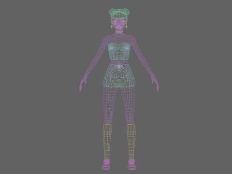 Cool cute girl V24571 Modelo 3D