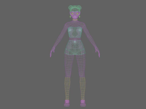 Cool cute girl V24571 3D Model