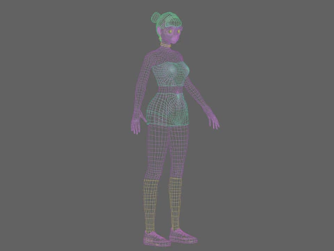 Cool cute girl V24571 3D Model