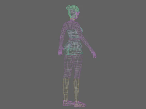 Cool cute girl V24571 3D Model