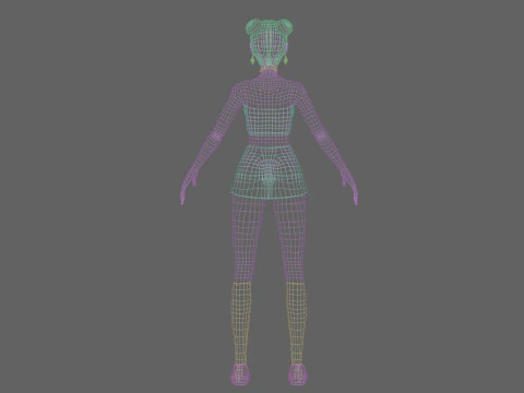 Cool cute girl V24571 3D Model