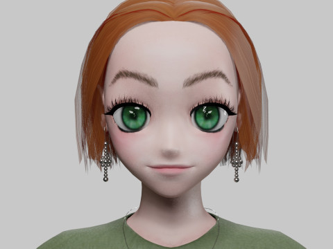 Cute anime girl V29315 3D Model