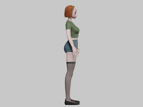Cute anime girl V29315 3D Model