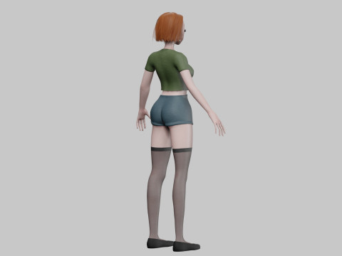 Cute anime girl V29315 3D Model