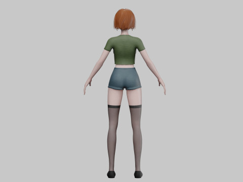Cute anime girl V29315 3D Model