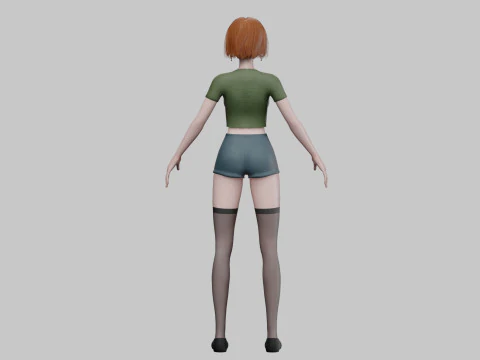 Cute anime girl V29315 3D Model