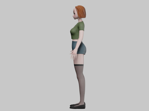 Cute anime girl V29315 3D Model