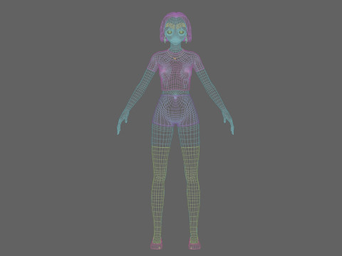 Cute anime girl V29315 3D Model