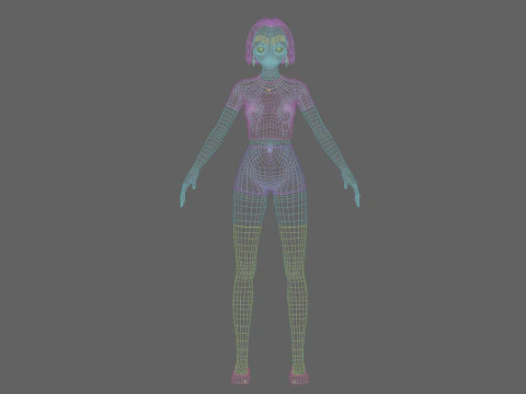Cute anime girl V29315 3D Model