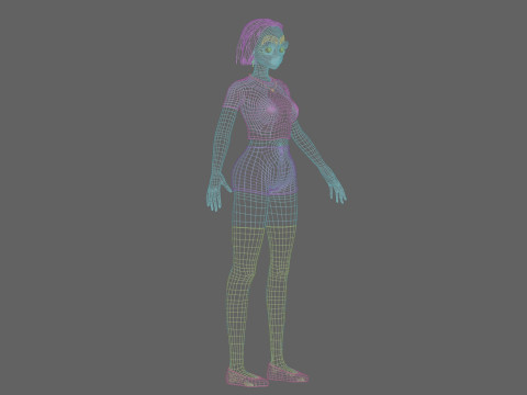 Cute anime girl V29315 3D Model