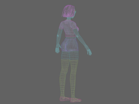 Cute anime girl V29315 3D Model