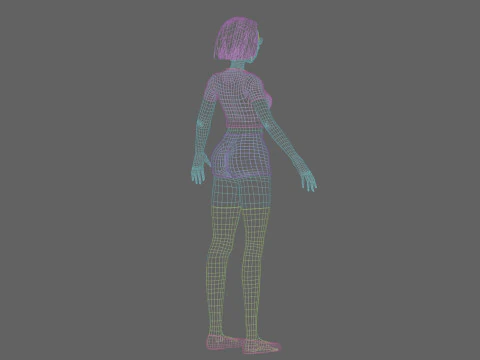 Cute anime girl V29315 3D Model
