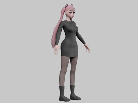 Cute Basic girl V29765 3D Model