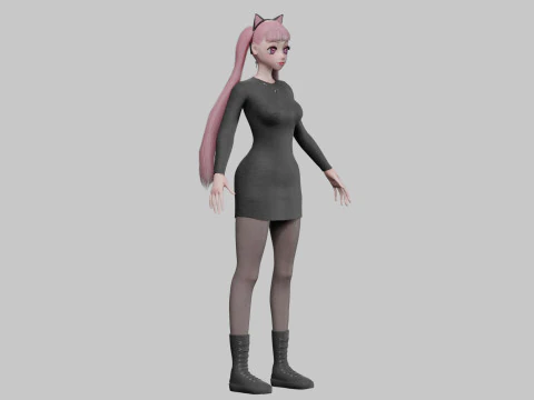 Cute Basic girl V29765 3D Model