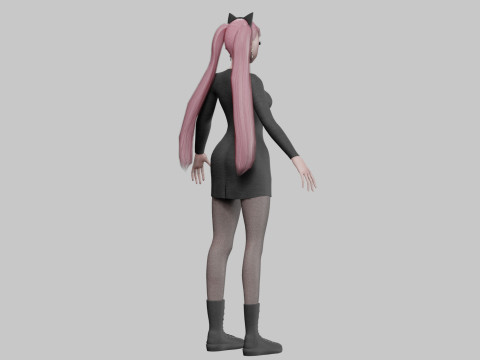 Cute Basic girl V29765 3D Model