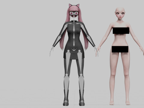 Cute Basic girl V29765 3D Model
