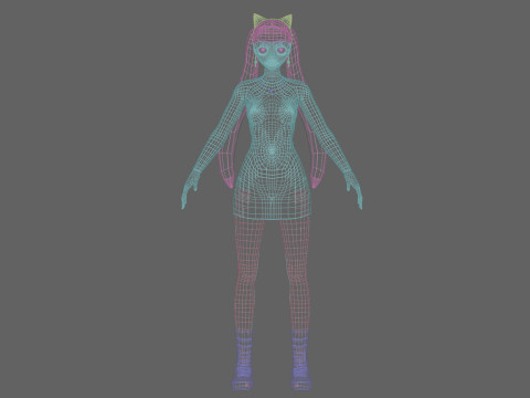 Cute Basic girl V29765 3D Model
