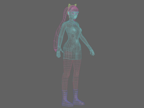 Cute Basic girl V29765 3D Model