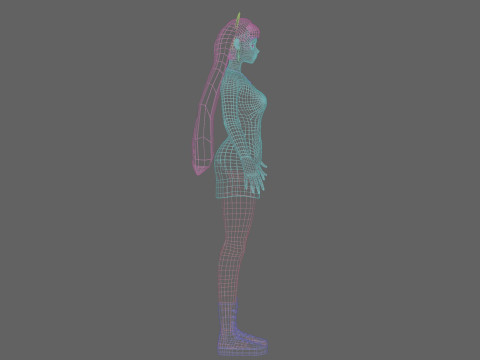 Cute Basic girl V29765 3D Model