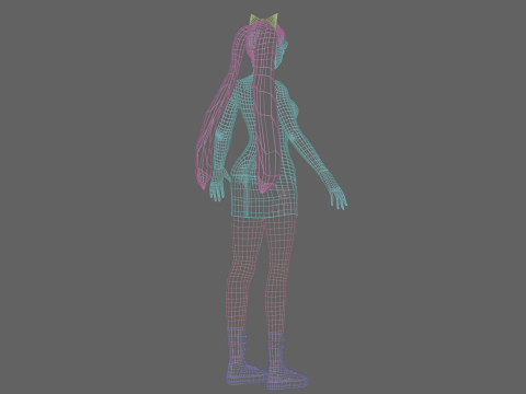 Cute Basic girl V29765 3D Model
