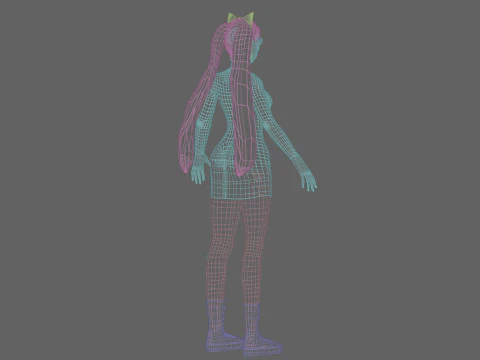 Cute Basic girl V29765 3D Model