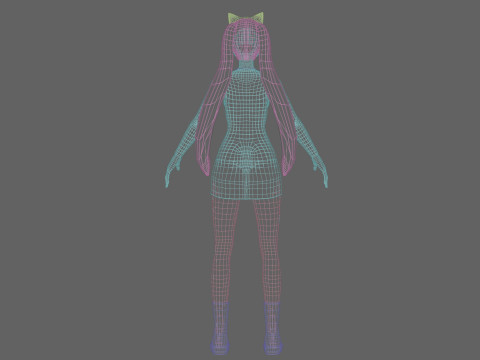 Cute Basic girl V29765 3D Model