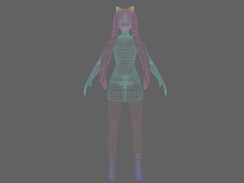 Cute Basic girl V29765 3D Model