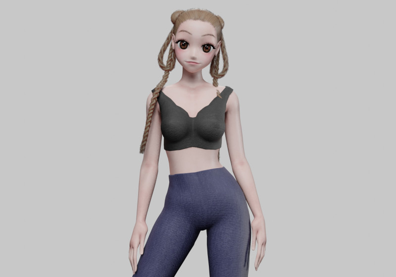 Cute Beautiful girl V38025 3D Model .c4d .max .obj .3ds .fbx .stl .blend 