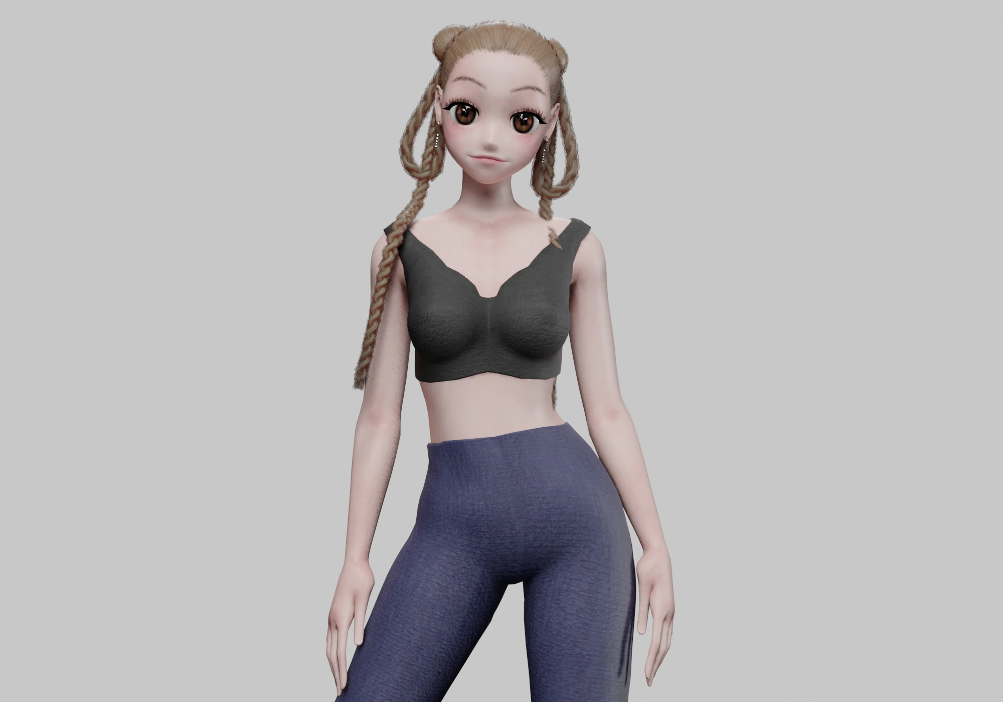 Cute Beautiful girl V38025 3D Model .c4d .max .obj .3ds .fbx .stl .blend 