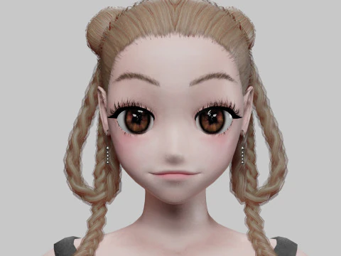 Cute Beautiful girl V38025 3D Model