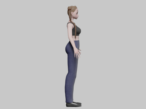 Cute Beautiful girl V38025 3D Model