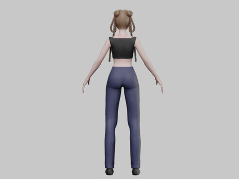 Cute Beautiful girl V38025 3D Model