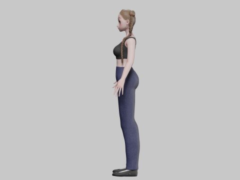 Cute Beautiful girl V38025 3D Model
