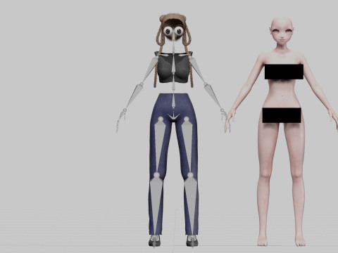 Cute Beautiful girl V38025 3D Model