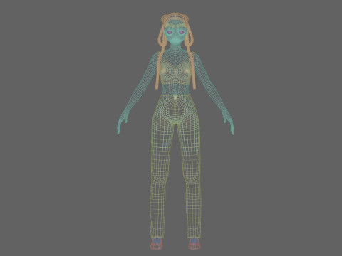 Cute Beautiful girl V38025 3D Model