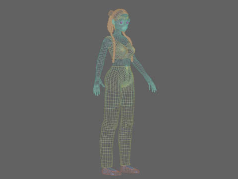 Cute Beautiful girl V38025 3D Model