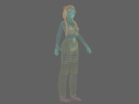Cute Beautiful girl V38025 3D Model