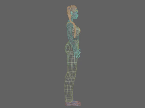 Cute Beautiful girl V38025 3D Model