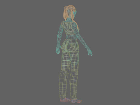 Cute Beautiful girl V38025 3D Model