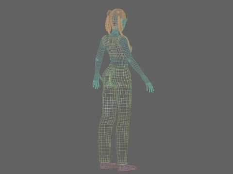 Cute Beautiful girl V38025 3D Model