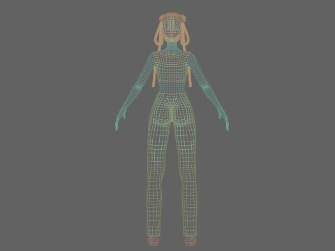 Cute Beautiful girl V38025 3D Model