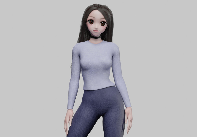 Cute Cartoon girl V32692 Modelo 3D .c4d .max .obj .3ds .fbx .stl .blend