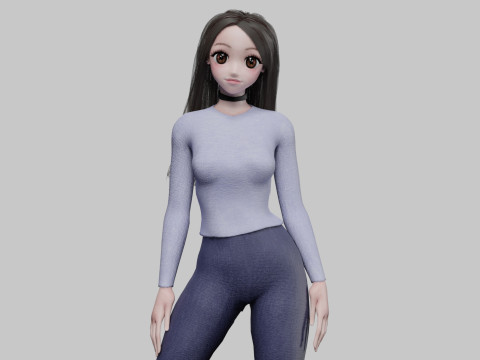 Cute Cartoon girl V32692 3D 모델