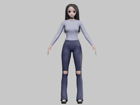 Cute Cartoon girl V32692 Modelo 3D