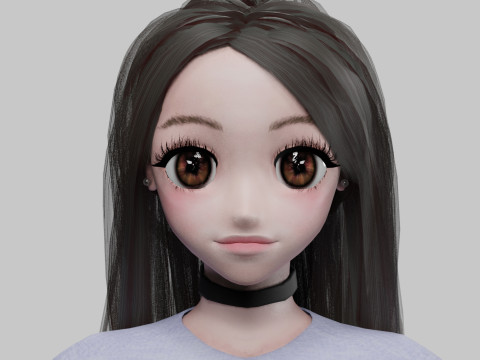 Cute Cartoon girl V32692 Modelo 3D