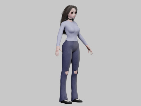 Cute Cartoon girl V32692 Modelo 3D