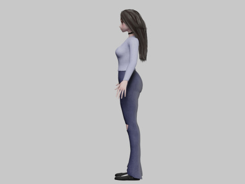 Cute Cartoon girl V32692 Modelo 3D