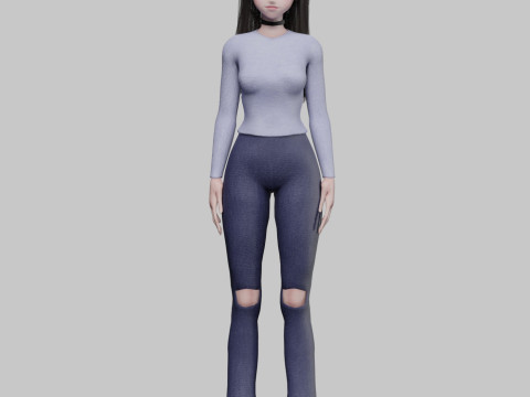 Cute Cartoon girl V32692 Modelo 3D