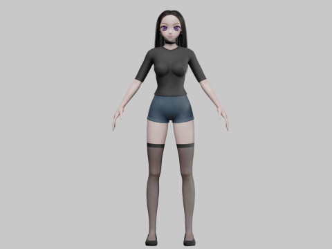Cute classic girl V31786 3D मॉडल