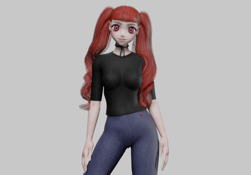 Cute cool girl V33714 Modelo 3D .c4d .max .obj .3ds .fbx .stl .blend 